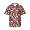 thumbnail image 2 of Yiaed Skull rock record artist Print Hawaiian Shirt for Men Short Sleeve Button Down Shirts Beach Shirts for Men-3X-Large, 2 of 5