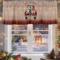 thumbnail image 5 of Merry Christmas Valances for Windows, 42 x 18in, Red Xmas Trucks Gnome Pine Tree Plaid Wooden Rod Pocket Kitchen Valance Curtain Light Filtering Window Treatments for Living Room Bedroom, 1 Panel, 5 of 7