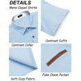 thumbnail image 5 of COOFANDY Mens Cotton Short Sleeve Button Down Shirts Collared Summer Denim Shirt, 5 of 6