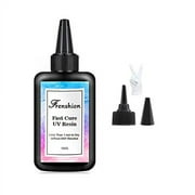 100G Lastest UV Hard Resin,Fastest Curing, Zero Yellowing Super Transparency Resin, Ultraviolet Solar UV Resin for Jewelry Making Casting & Coating,Craft DIY + 2 Pairs of Glove
