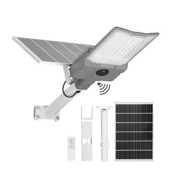 KFFKFF 12000W Solar Street Light Outdoor, 900000LM, High-Performance Commercial Parking Lot Light with Dusk to Dawn Function, Split-Type LED Flood Security Lamp with RF Remote Control