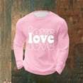 thumbnail image 5 of EchfiProm Mens Pink T shirts Waffle Shirts Long Sleeve Basic Graphic Love Valentine Tops for Adult L, 5 of 8