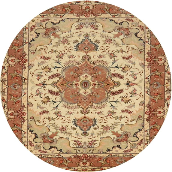 Ahgly Company Indoor Round Traditional Red Persian Area Rugs, 3' Round