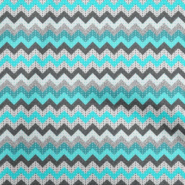 oneOone Tissu Velours Bleu Turquoise Chevron Matériel de Robe Tissu Imprimé Tissu au Mètre 58 Pouces de Large-Ug