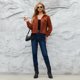 thumbnail image 4 of Chaqueta de pana lisa para mujer, chaqueta con solapa, chaqueta camisera informal, 4 of 7