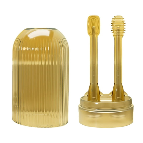 Juego de 2 cepillos de dientes para bebés Sunnimix cepillo de lengua cerdas suaves dorado Limpiador de lengua