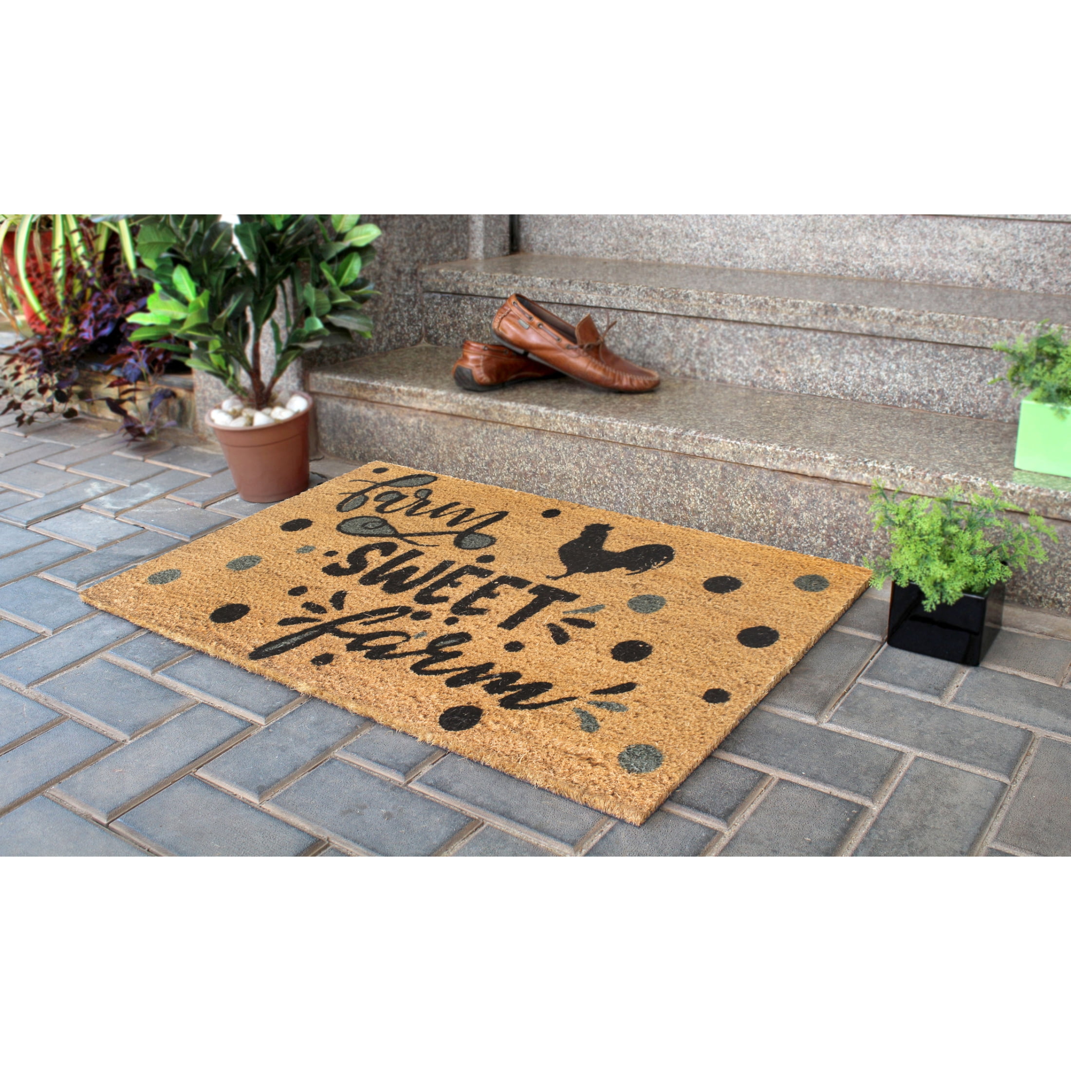 RugSmith Multi Machine Tufted Farm Sweet Farm Doormat, 18"x30"