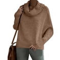 thumbnail image 2 of GigrtiJin Women's Turtleneck Knitted Sweaters Long Sleeves Solid Color Warm Blouses Casual Pullover Loose Tops, 2 of 7