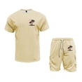 thumbnail image 4 of Afdoent Men's 2 Piece Short Set Mens Casual Pocket Work Pants Outfit Short Sleeved T Shirt And Shorts Set Summer With Stretchy Fabric Comfort Summer Vacation Outfits For Men, 4 of 4