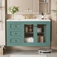 thumbnail image 3 of 36'' Wall Mounted Bathroom Vanity with Ceramic Sink, Floating Bathroom Storage Cabinet with 3 Drawers, Solid Wood Frame Bathroom Cabinet, 3 of 9