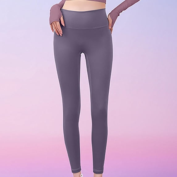 Tdoqot Workout Leggings for Women- Slim Fit Butt Lifting High Rise Stretch Gym Yoga Leggings Purple