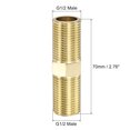 thumbnail image 2 of Unique Bargains G1/2 Male Thread Brass Pipe Fitting 70mm Length Hex Connector Pipe Adapter, 2 of 5