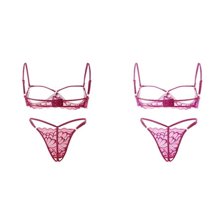 2-Pack Steel Lingerie Underwear Lace Garter Pajamas Ring Fashion Sleepwear Lace Push up Bra Set Lingerie Set Lace for Women Top Set Lace Lace Fan Set Bridal Garter Set Lace Buttons And Lace