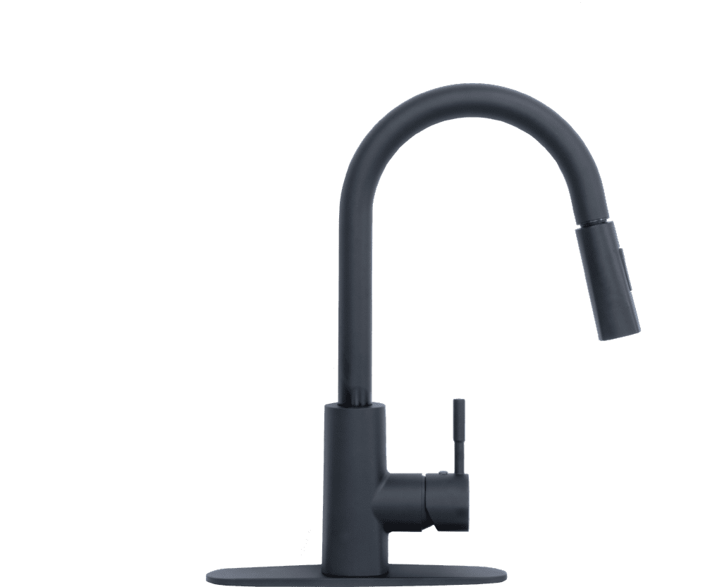TEHILA White Utility Sink Laundry Vanity with Black Pull-Down Faucet and Soap Dispenser