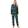 thumbnail image 3 of SUNSIOM Pyjamas de Noël Assortis pour la Famille Combinaisons Imprimé Élan Père Noël Flocon de Neige Cerf à Capuche Manches Longues Fermeture Éclair Pyjama, 3 of 7