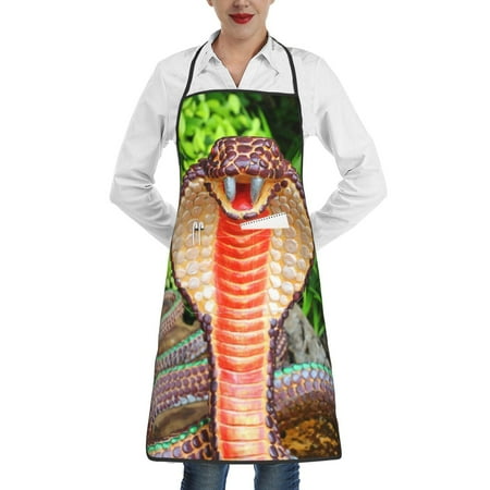 

Matuu Cobra Snake for Adjustable Cooking Aprons for Women with Pockets Kitchen Aprons for Men Water and Oil Resistant