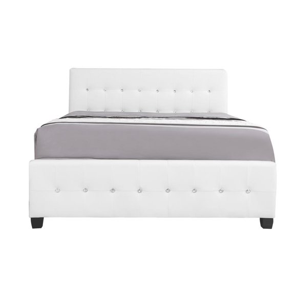 Passion Furniture Diamond White Queen Panel Beds