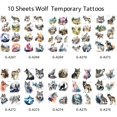 thumbnail image 2 of shiyou-Wolf Temporary Tattoos, 10 Sheets, 80 Patterns, Multicolor, Water Resistant, Kids, Party Favors & Decorations, 2 of 4