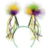 Club Pack of 12 Green and Purple Feathers & Ribbons Mardi Gras Boppers