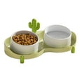 thumbnail image 2 of Double Cat Bowls, Elevated Double Cat Bowls  with Non Slip DesignTilted Ceramic Raised Bowls Prevent Spills Hold Food Water Double Cat Bowls for Pets Dogs Cats, 2 of 7