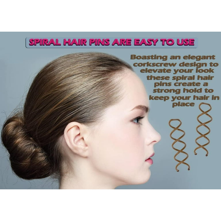 Spiral Hair Pin Twist Barrette Spin Pins Non-Scratch Round