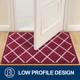thumbnail image 4 of Buganda Extra Large Indoor Door Mat, 32"x 48", Non Slip Low-Profile Entrance Rug Front Inside Doormats Dirt Trapper Entry Door Rugs for Entryway, Burgundy Diamond, 4 of 6