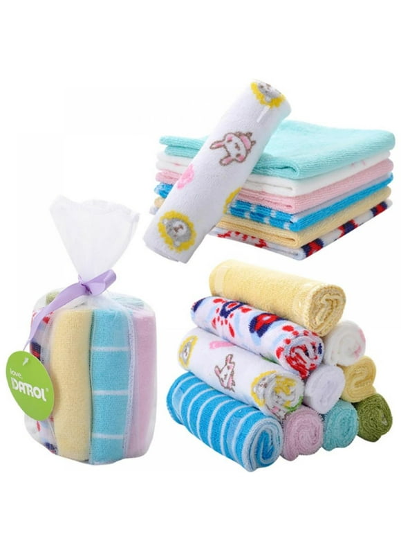 Washcloth Wipes Set for Newborn Boys and Girls, Soft Terry Washcloth Set, Pack of 8