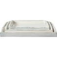thumbnail image 6 of MyGift Rustic White Wood Nesting Serving Trays with Oval Cutout Handles, Set of 3, 6 of 7