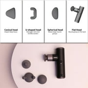 Breo Pocket Massage Gun, Fascia Therapy Recovery Deep Tissue, 4 Massage Heads Lightweight, S1, Silver