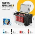 thumbnail image 3 of BougeRV Portable Car Refrigerator 23 Qt, 12 Volt Refrigerator Portable Freezer Compressor Cooler with -7℉~50℉ Cooling Range, 12/24V DC 110~240V AC for RV Truck Vehicle Boat Outdoor Use Black, 3 of 9