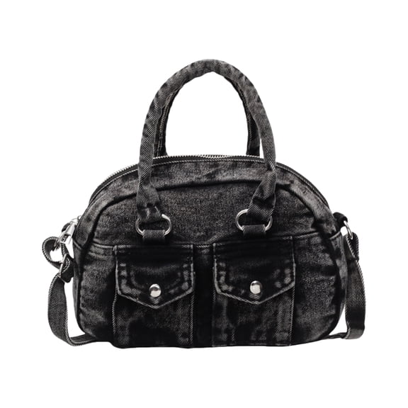 Women's Distressed Denim Shoulder Bag, Vintage Hobo Purse with Top Handle & Adjustable Crossbody Strap, Casual Handbag for Everyday Use