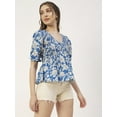 thumbnail image 3 of Moomaya Womens Smocked Printed Top, Womens Elbow Sleeve Tops For Summer, 3 of 8