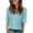 Green#002, variant on CIENVNSTG Tops For Women V Neck Short Sleeve Casual Fit Hollow Out Knit Oversized T Shirts Basic Summer Petite Office Tunic Top Ladies Blouse Blue L