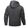 thumbnail image 4 of Caqnni Men's Athletic Fit Full Zip Soft Fleece Hooded Sweatshirt Active Running Hiking Fleece Hoodie Hooded Jacket (M,Gray), 4 of 5