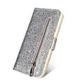 thumbnail image 2 of Case for FOXDOCK Samsung Galaxy S8 Glitter Zipper Wallet Case with Short Hand Strap, 2 of 4