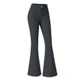 thumbnail image 4 of Womens Yoga Dress Pants Casual Straight Leg Work Slacks Bootcut Stretchy Elastic High Waisted Trousers with Pockets Pull On,Breathable Lightweight,4-Way Stretch,Plus Size Business Clothes Black, 4 of 5