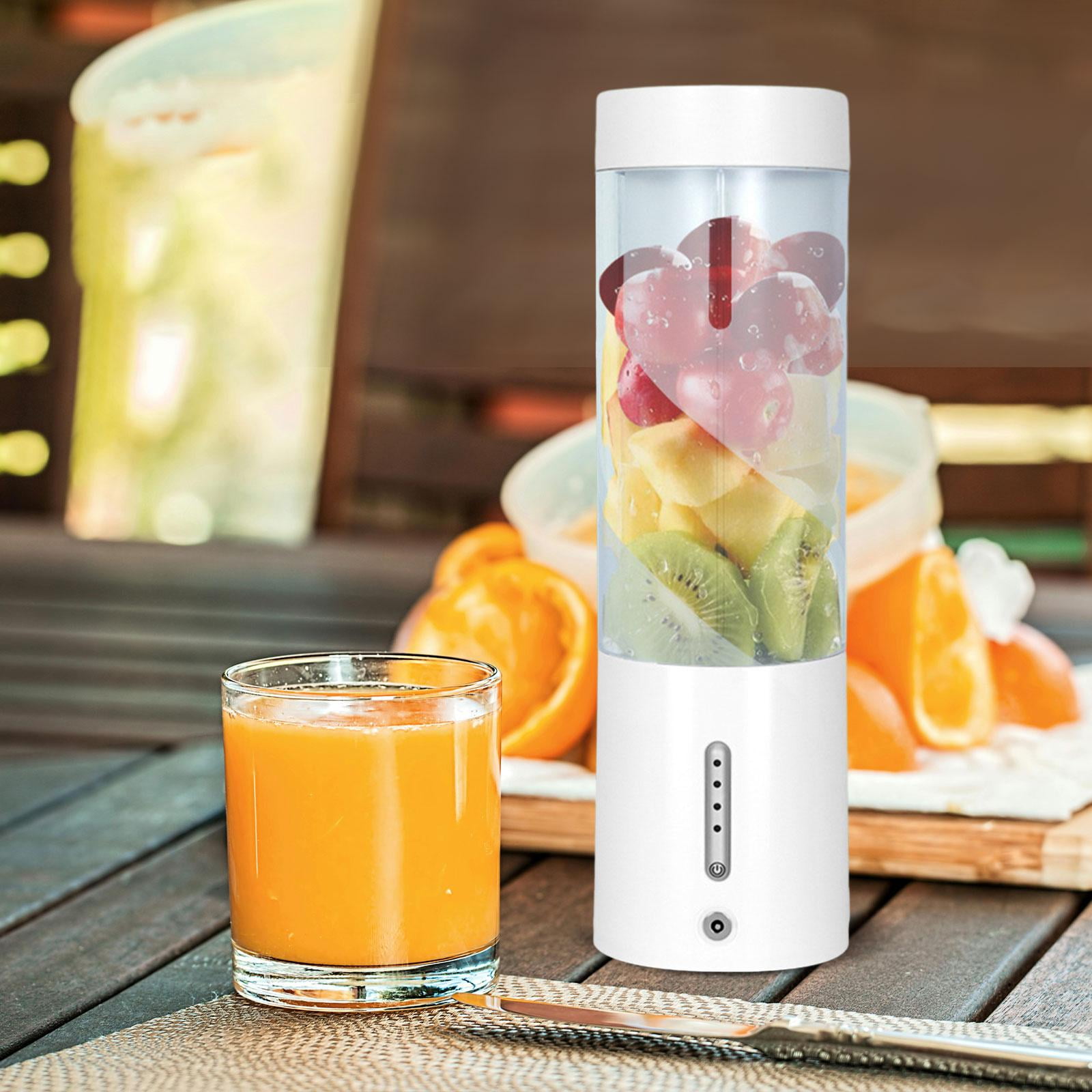 Fiocias Electric Juicer,Juice Maker Machine,Portable,Handheld Juicer Blender for Travel, White