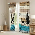 thumbnail image 3 of Homewish Safari Moose Deer Black Out Curtains,Rustic Farmhouse Cabin Curtains Pack of 2 (42x63 Each),Brown Black Blue Bedroom Curtains For Boys,Breathable Home Decor, 3 of 6