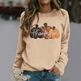 thumbnail image 2 of Fiaer Thanksgiving Sweatshirts for Women Pumpkin Graphic Plus Size Pullover Crew Neck Long Sleeve Baggy Tops Khaki M, 2 of 4