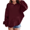 thumbnail image 4 of Goodw7 Boys Girls Oversized Hoodie, Plain Pullover Hooded Sweatshirt with Kangaroo Pocket, No Drawstring Long Sleeve Cozy Top for School Recess, 4 of 8