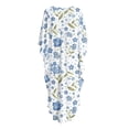 thumbnail image 5 of Xoenoiee Blue Forget-me-not Print Kaftan Dresses for Women Plus Size Batwing Sleeve Caftans Long Bathing Suit Cover Up V Neck Maxi Beach Dress Loungewear, 5 of 7