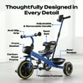 thumbnail image 6 of JoyStone 2-in-1 Toddler Tricycle for Ages 1-4 Years, Kids Trike Toddler Bike with Removable Push Handle, Adjustable Seat & Basket, Blue, 6 of 12