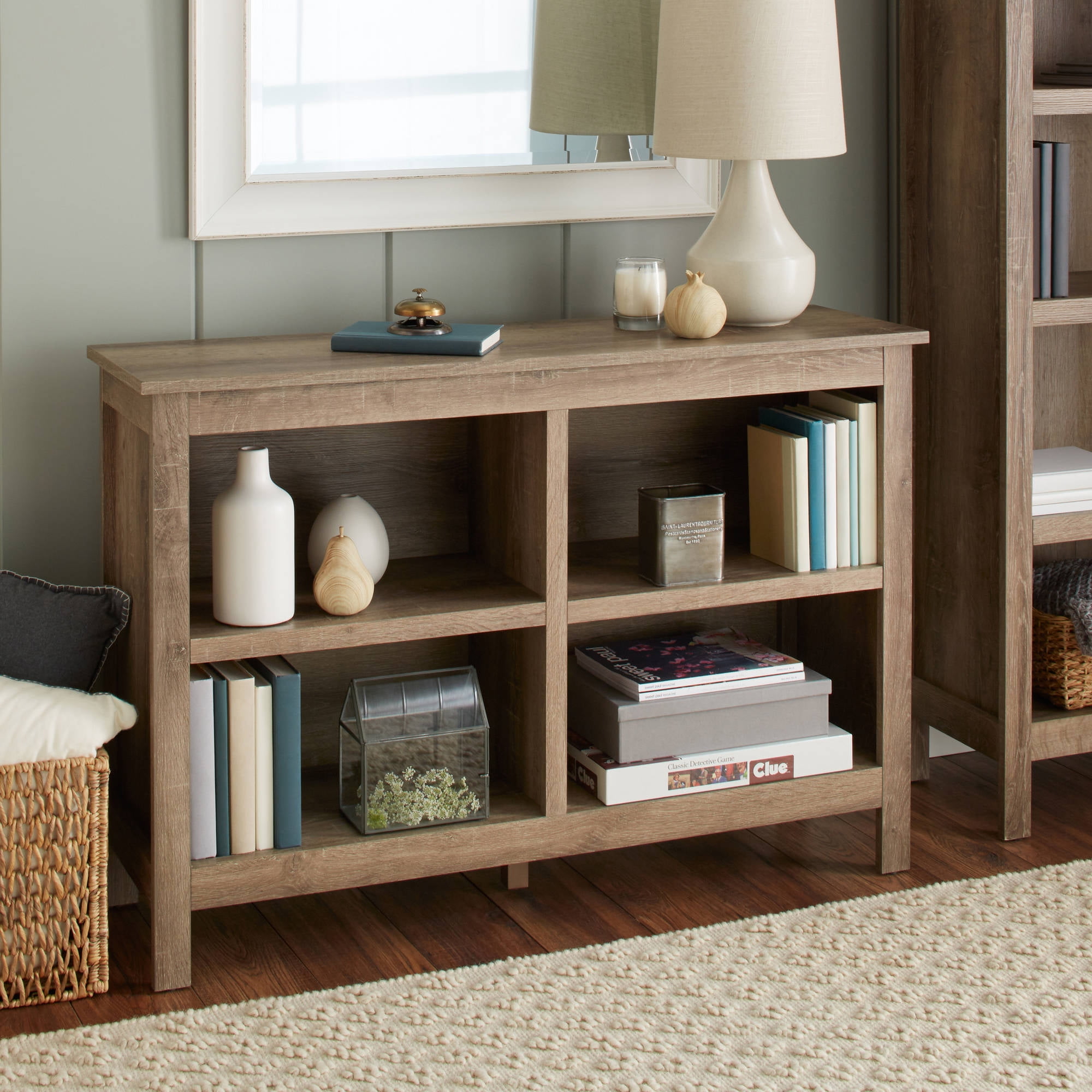 Design Horizontal Bookshelf 10 spring street farmhouse horizontal bookcase walmart com