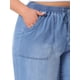 thumbnail image 5 of Jeans de mujer de tallas grandes Agnes Orinda, pantalones de mezclilla con cintura elástica y cordón, pantalones palazzo anchos de chambray con bolsillos 4X azul claro, 5 of 6