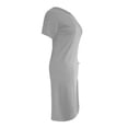 thumbnail image 4 of YFPWM Semi Formal Dresses for Women Mini Dress Plus Size Maturity Dresses Long Dress Leaf Dress Wedding Guest Knee Length Summer Dresses Solid O-Neck Dress Pleated Design, 4 of 6