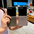 thumbnail image 5 of ELEHOLD Glitter Back Case For Samsung Galaxy Z Flip 7, Bling Diamond Back Lightweight Non-Slip Shock-Absorbent Plastic Shockproof Protective Case For Samsung Galaxy Z Flip 7,Silver, 5 of 6