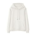 thumbnail image 2 of YHAJDS Women Winter Oversized Sweatshirt,Long Sleeve Hooded Blouse Sweatshirt for Womens Women's Long Sleeve Tops Solid Casual Long Sleeve Pullover Hoodie with Pocket, 2 of 5