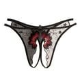thumbnail image 2 of HUPOM Period Underwear For Women Silk Underwear For Women Medium waist Elastic Waist Solid Thong Black One Size, 2 of 2