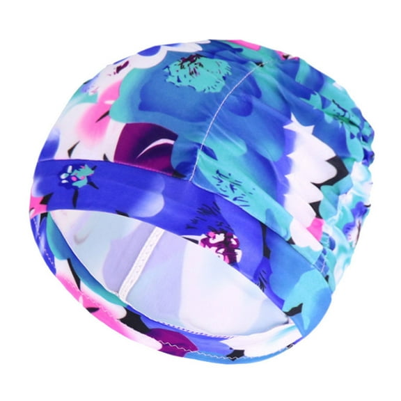 Swim Caps for Women Swimming Turban Polyester Latex Lined Pleated for Ladies,,，G24755