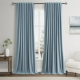 thumbnail image 1 of sasyxdc Green Linen Blackout Curtains 84 Inch Length 2 Panels Set for Bedroom Back Tab Neutral Pleated Look Living Room Darkening Curtains Track System Thermal Insulated Black Out Drapes, 1 of 6